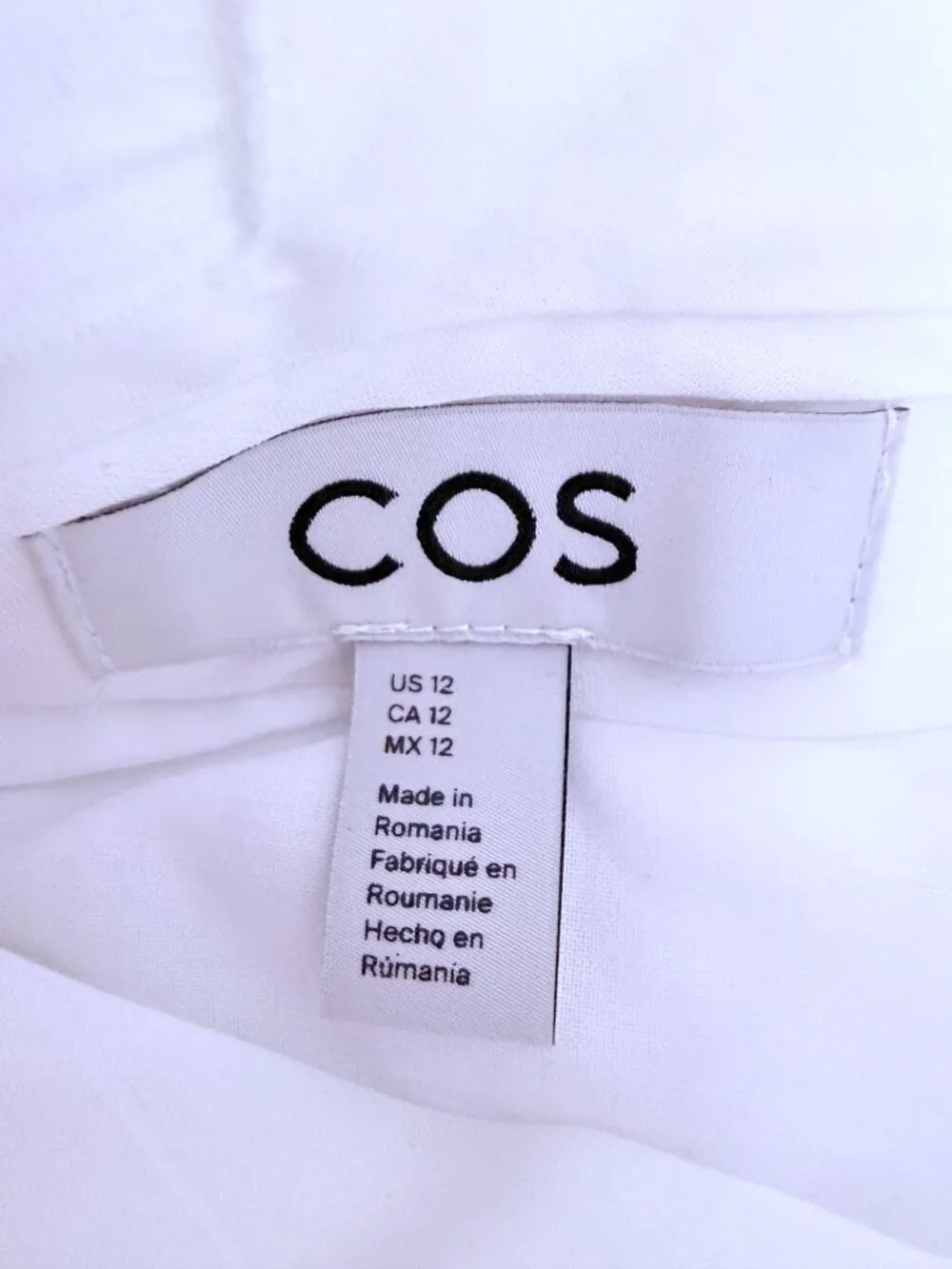 NWT COS Wide Leg Linen Blend Tailored Trousers Size 12
